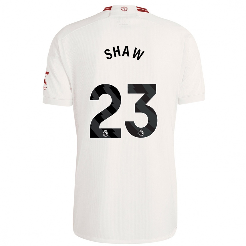 Men  Luke Shaw #23 White Third Jersey 2023/24 T-Shirt