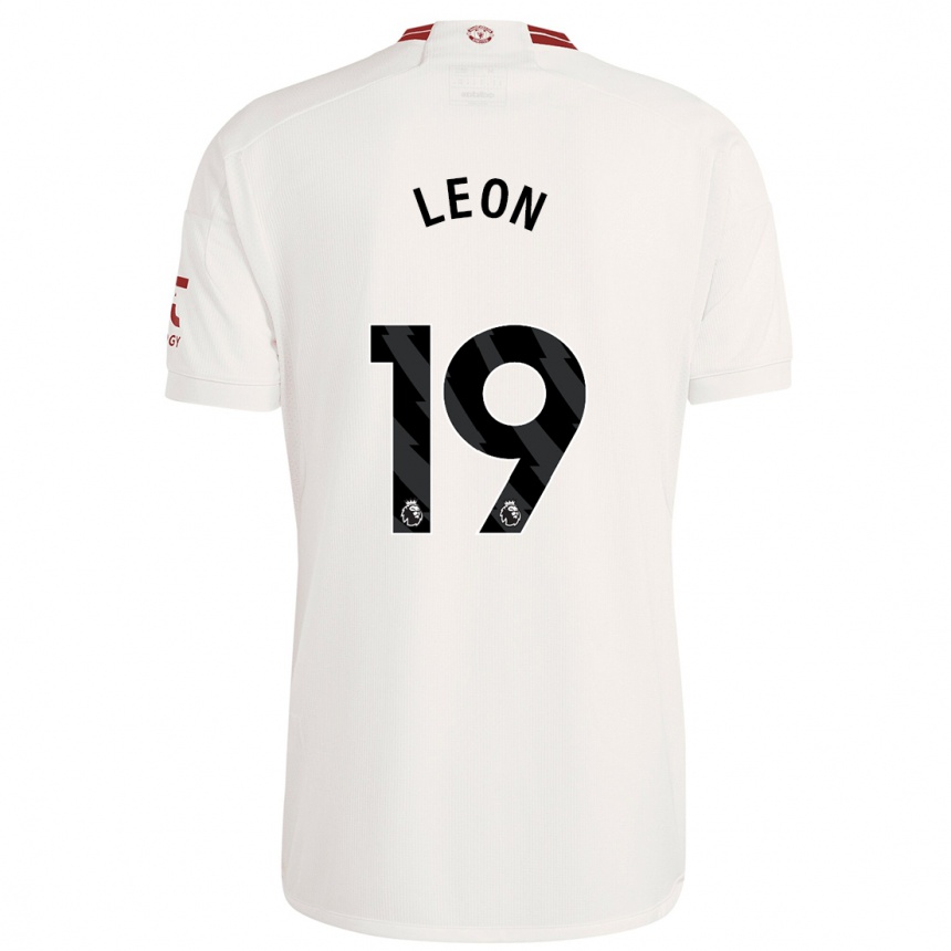 Men  Adriana Leon #19 White Third Jersey 2023/24 T-Shirt