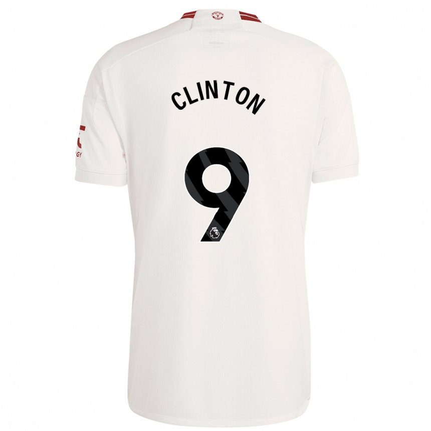 Men  Grace Clinton #9 White Third Jersey 2023/24 T-Shirt