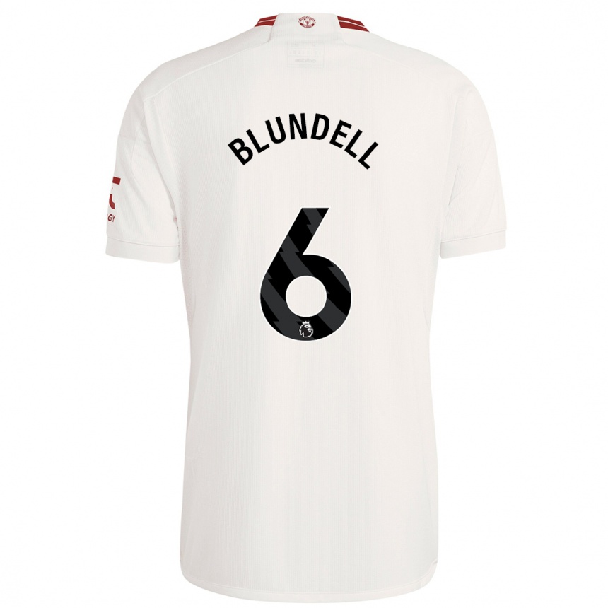 Men  Hannah Blundell #6 White Third Jersey 2023/24 T-Shirt