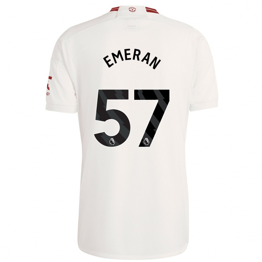 Men  Noam Emeran #57 White Third Jersey 2023/24 T-Shirt