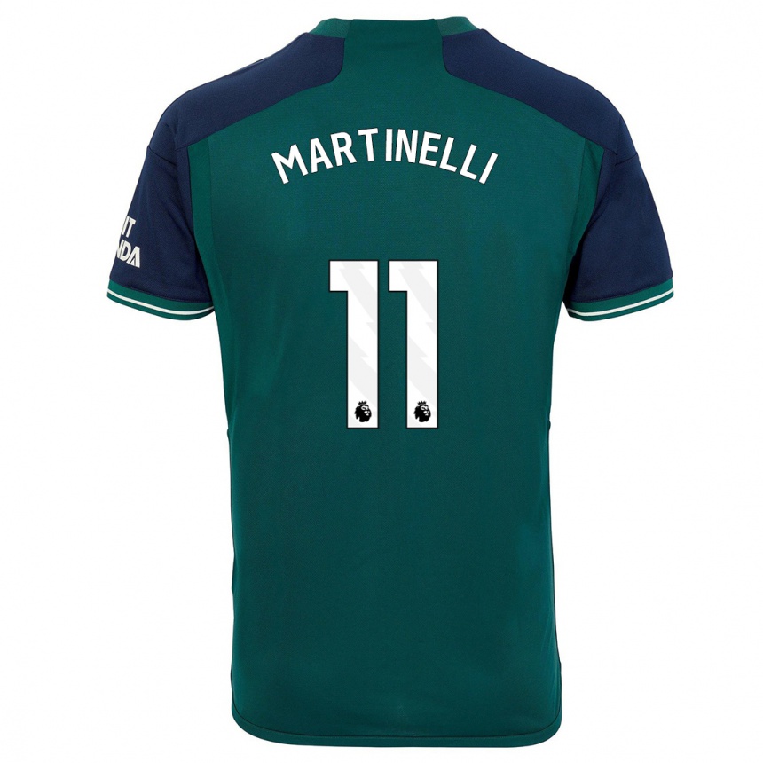 Men  Gabriel Martinelli #11 Green Third Jersey 2023/24 T-Shirt