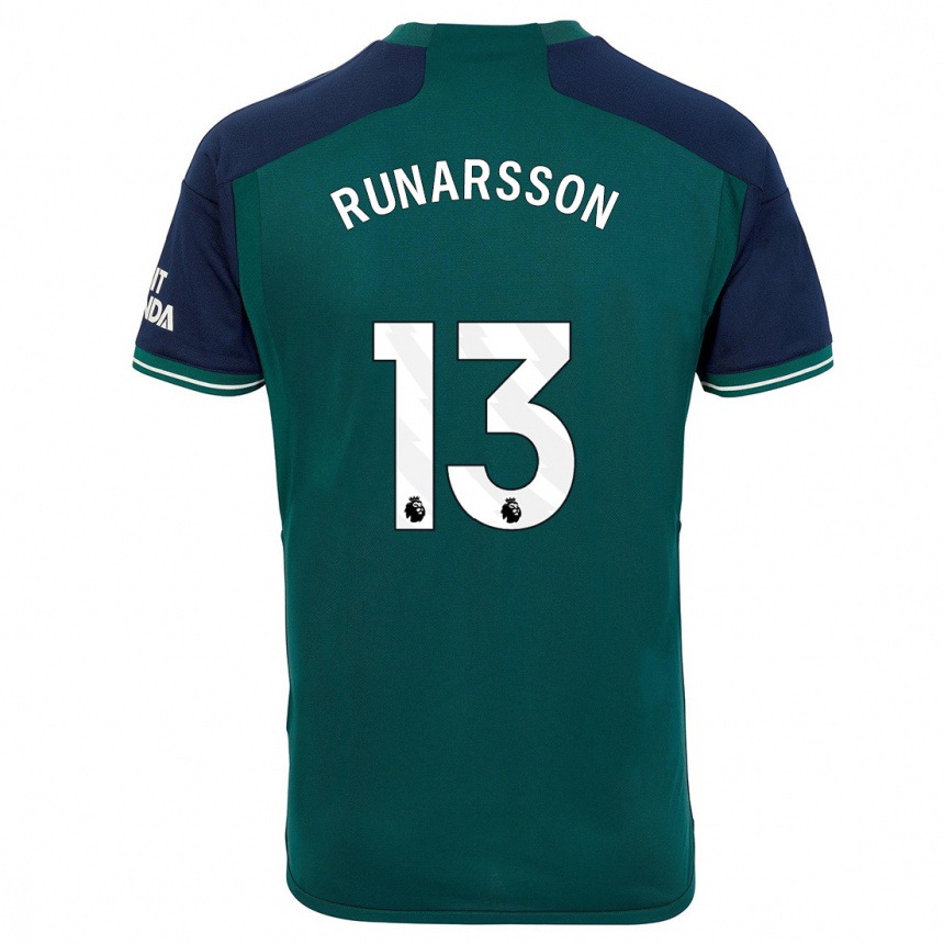 Men  Runar Alex Runarsson #13 Green Third Jersey 2023/24 T-Shirt