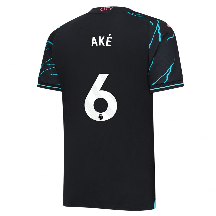 Men  Nathan Ake #6 Dark Blue Third Jersey 2023/24 T-Shirt