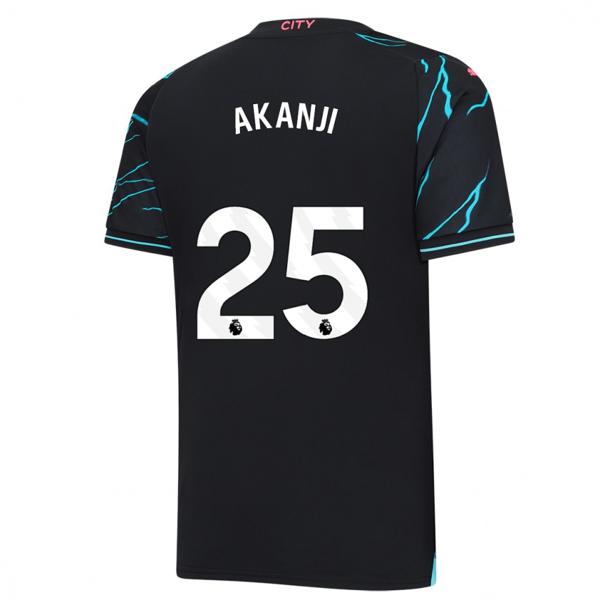 Men  Manuel Akanji #25 Dark Blue Third Jersey 2023/24 T-Shirt