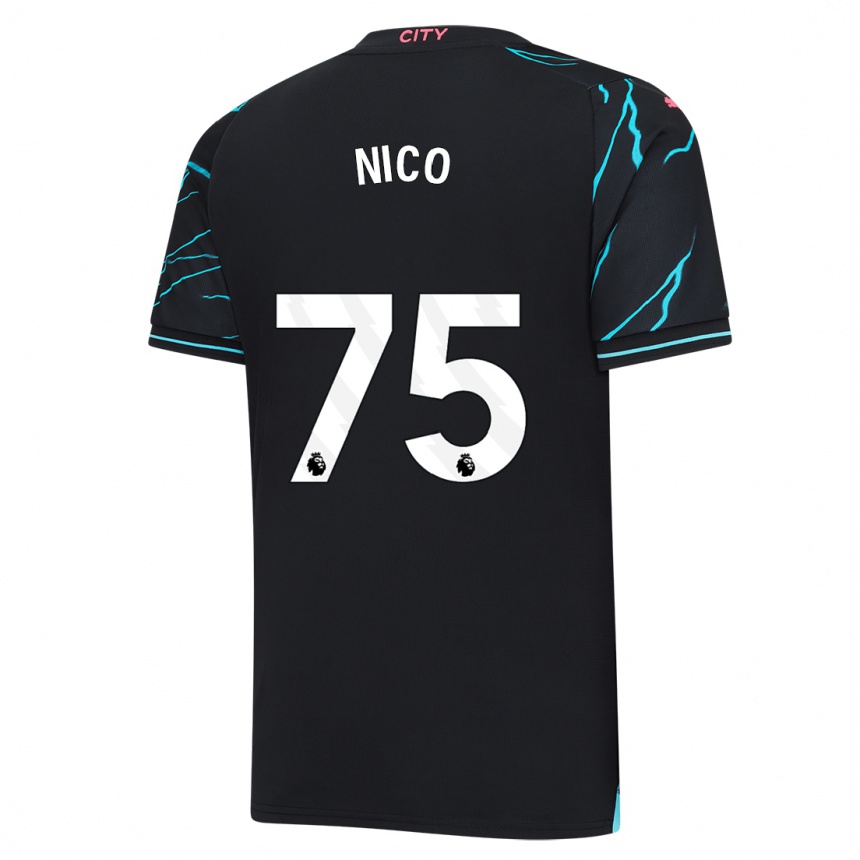 Men  Nico O'reilly #75 Dark Blue Third Jersey 2023/24 T-Shirt