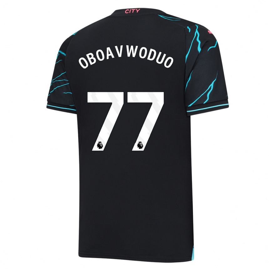 Men  Justin Oboavwoduo #77 Dark Blue Third Jersey 2023/24 T-Shirt