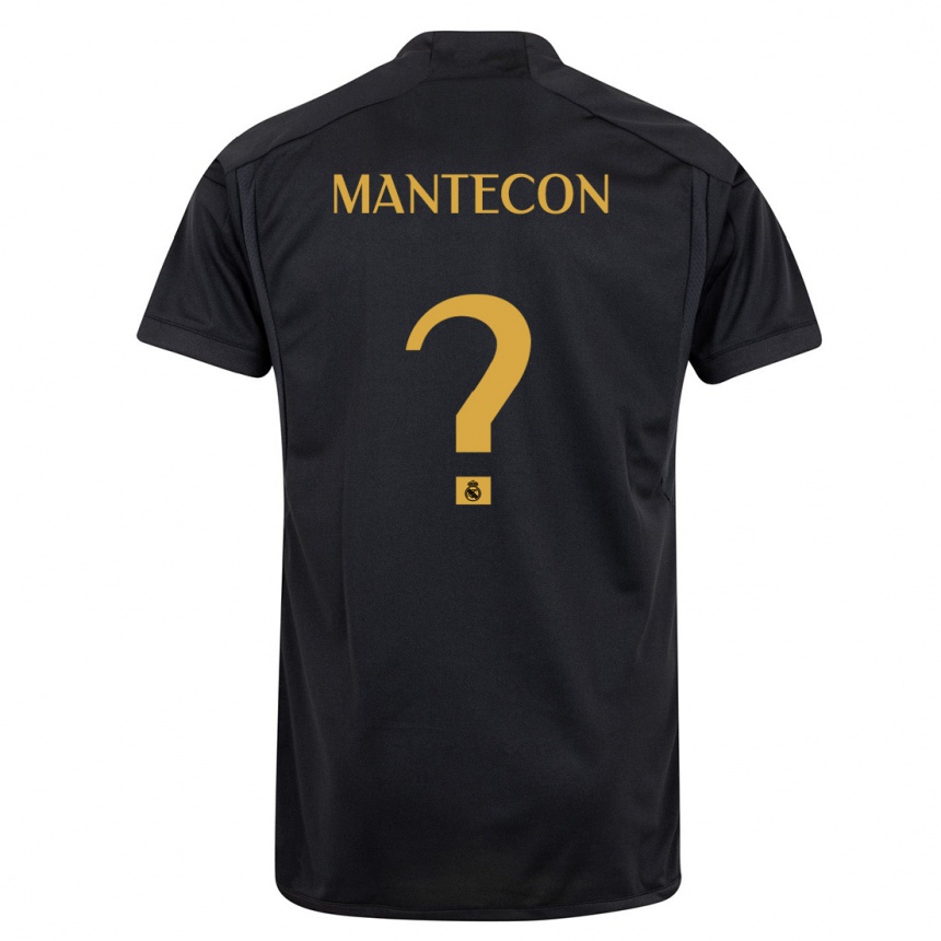 Men  Hugo Mantecon #0 Black Third Jersey 2023/24 T-Shirt