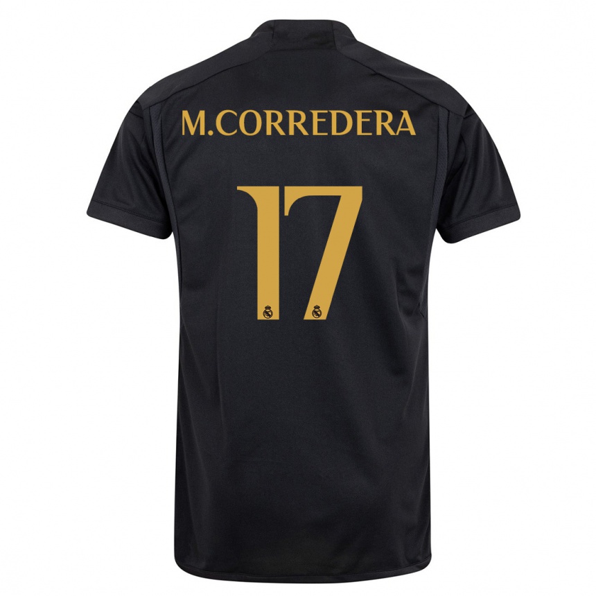 Men  Marta Corredera #17 Black Third Jersey 2023/24 T-Shirt