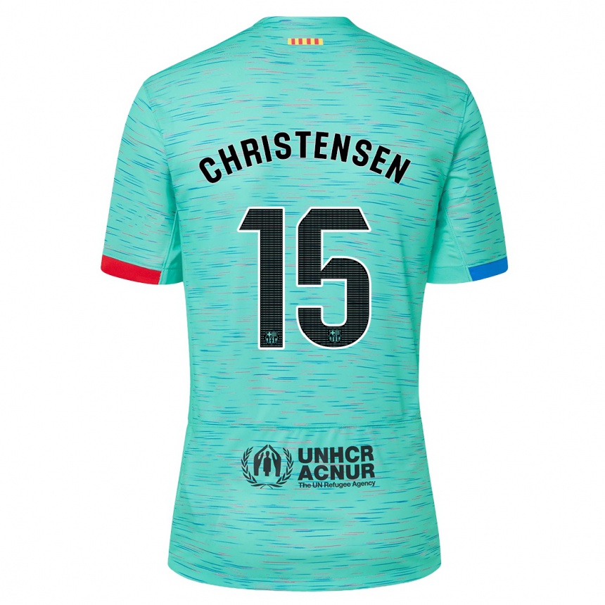 Men  Andreas Christensen #15 Light Aqua Third Jersey 2023/24 T-Shirt