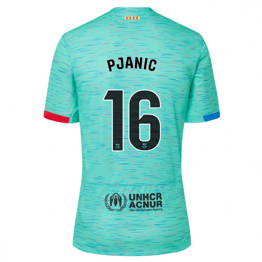 Men  Miralem Pjanic #16 Light Aqua Third Jersey 2023/24 T-Shirt