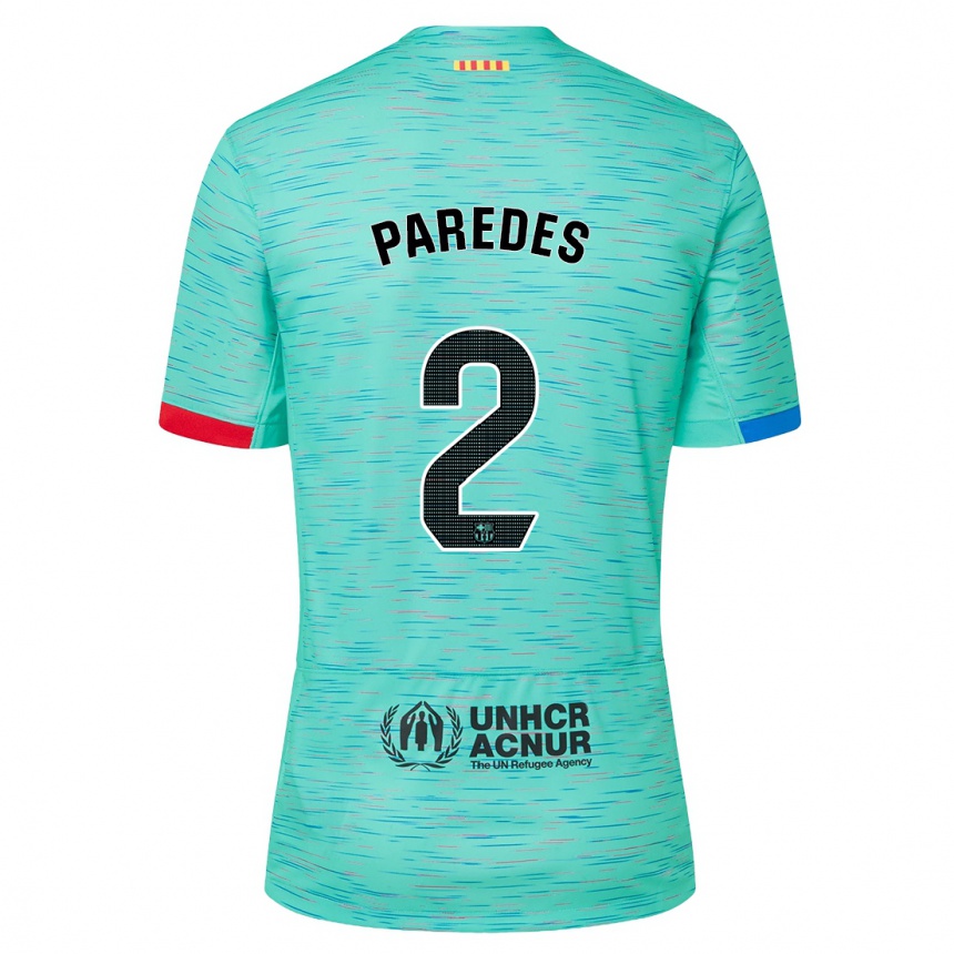 Men  Irene Paredes #2 Light Aqua Third Jersey 2023/24 T-Shirt