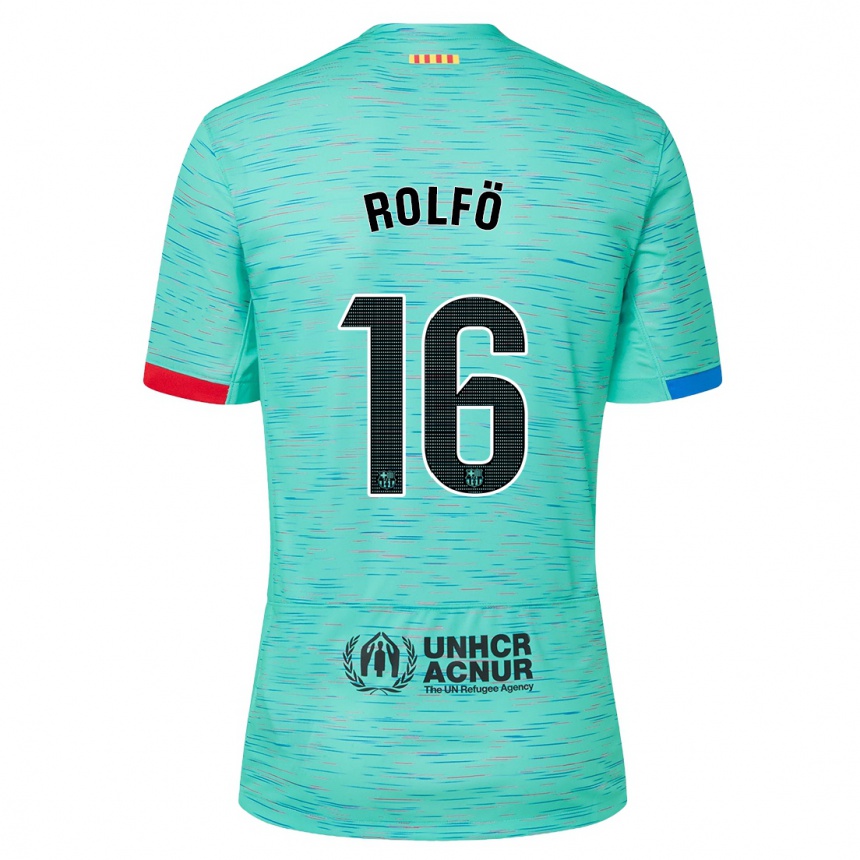 Men  Fridolina Rolfo #16 Light Aqua Third Jersey 2023/24 T-Shirt