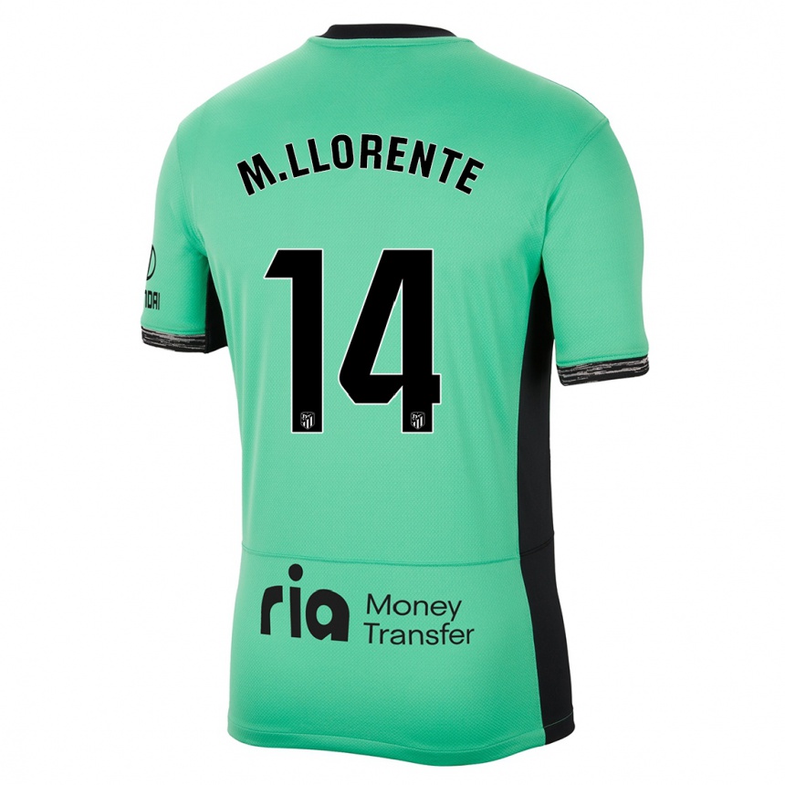 Men  Marcos Llorente #14 Spring Green Third Jersey 2023/24 T-Shirt