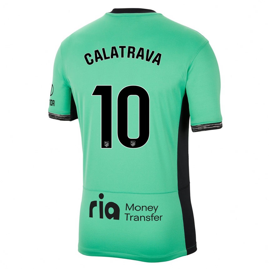 Men  Álex Calatrava #10 Spring Green Third Jersey 2023/24 T-Shirt