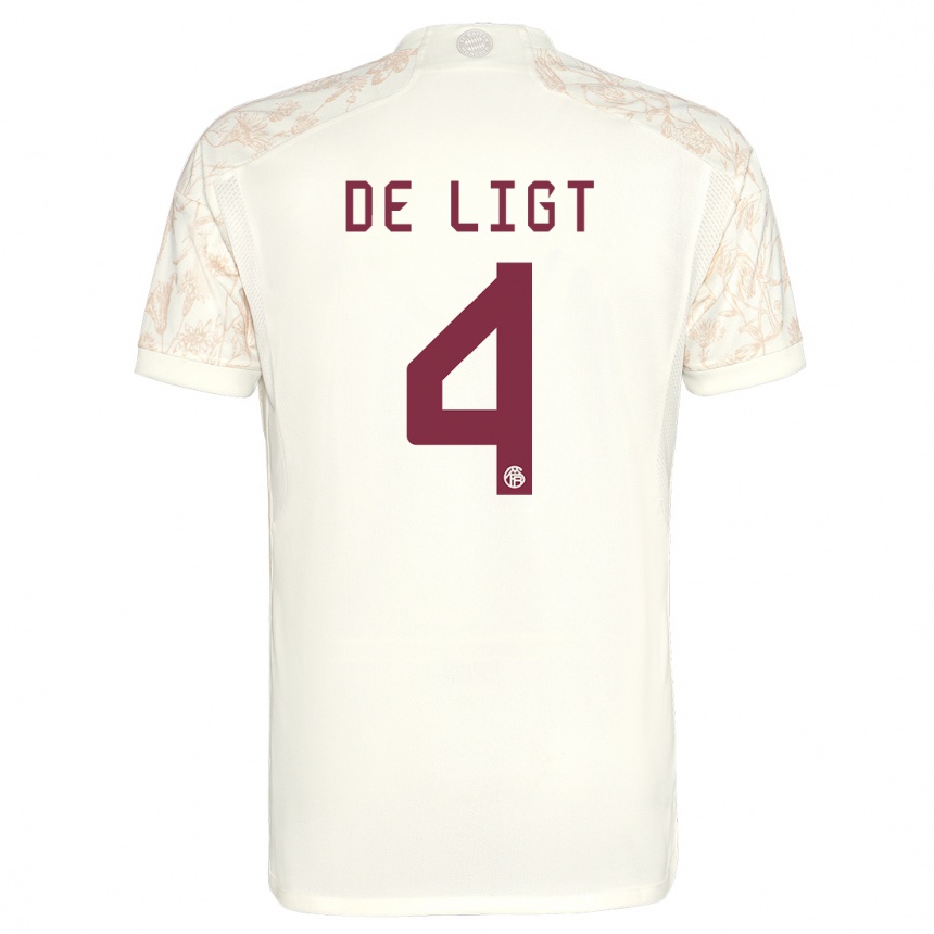 Men  Matthijs De Ligt #4 Off White Third Jersey 2023/24 T-Shirt