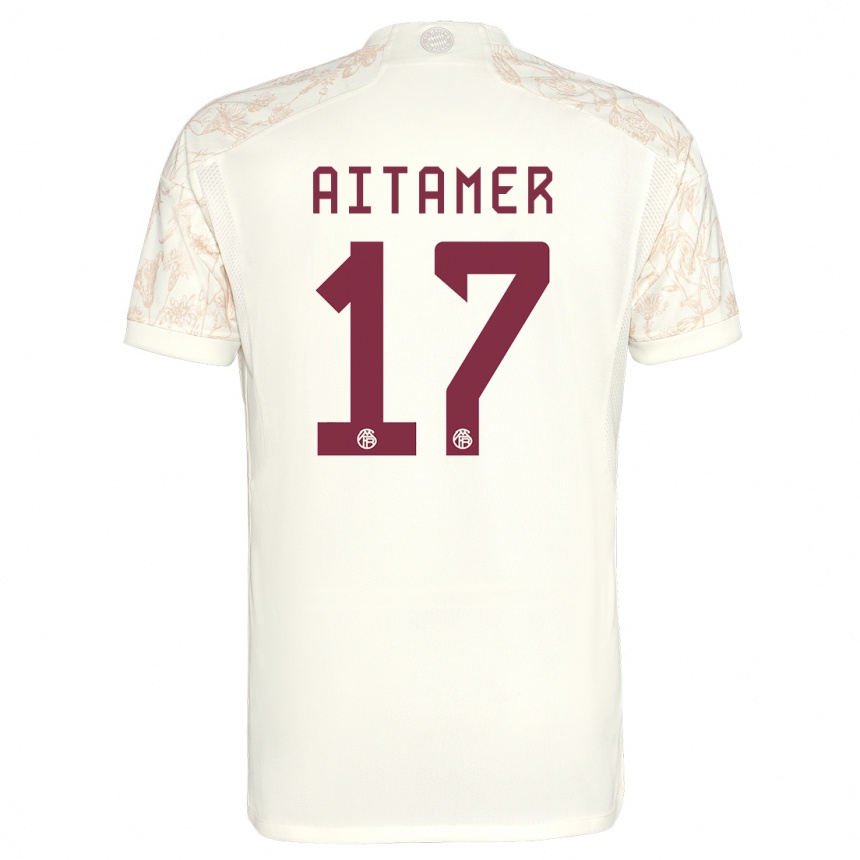 Men  Younes Aitamer #17 Off White Third Jersey 2023/24 T-Shirt