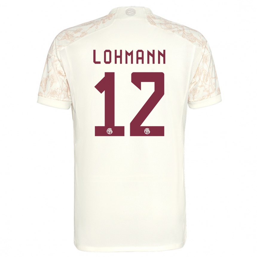Men  Sydney Lohmann #12 Off White Third Jersey 2023/24 T-Shirt