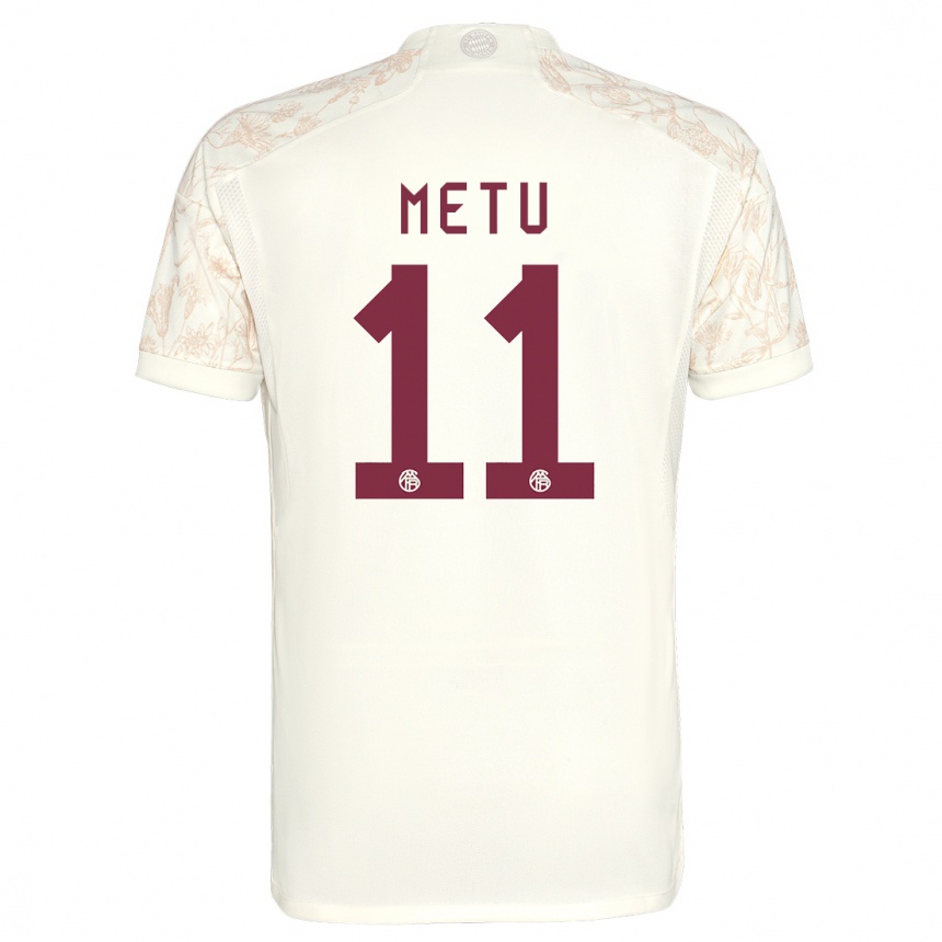 Men  Emilian Metu #11 Off White Third Jersey 2023/24 T-Shirt