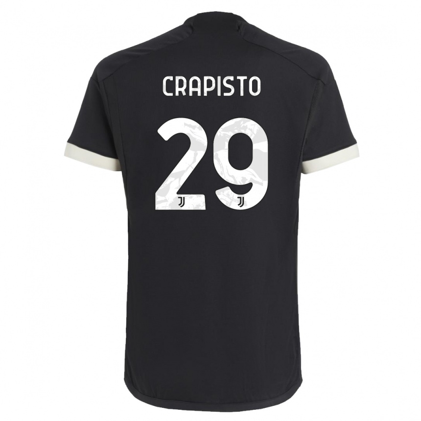 Men  Francesco Crapisto #29 Black Third Jersey 2023/24 T-Shirt