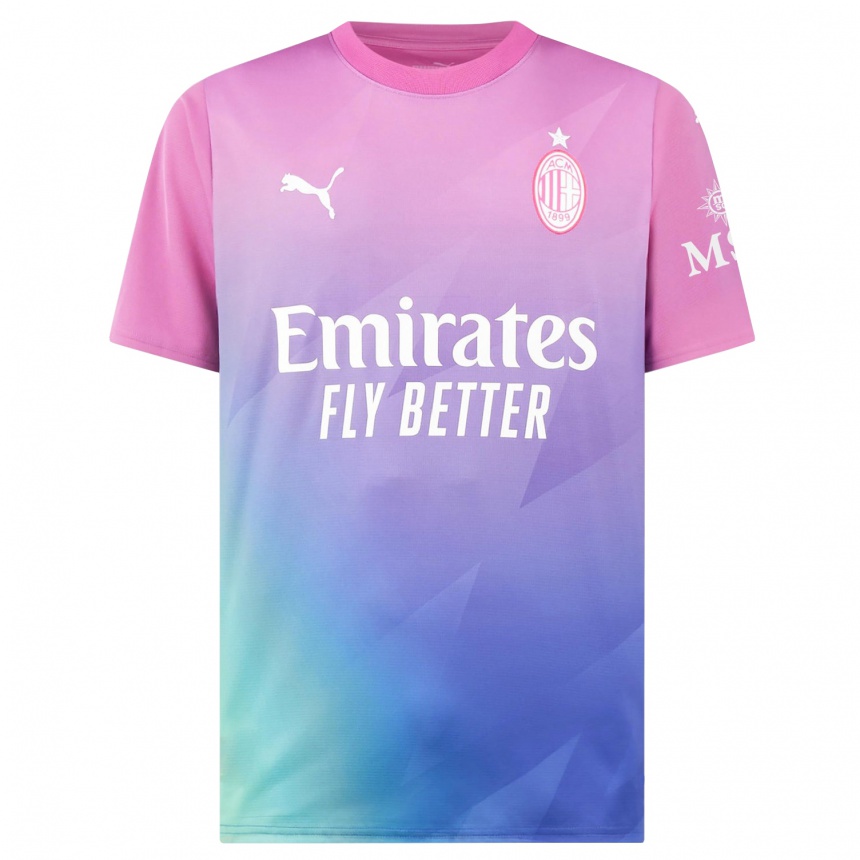 Men  Sandro Tonali #8 Pink Purple Third Jersey 2023/24 T-Shirt