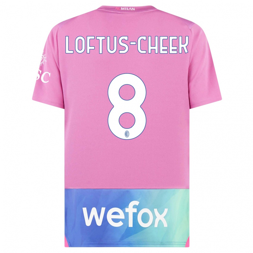 Men  Ruben Loftus-Cheek #8 Pink Purple Third Jersey 2023/24 T-Shirt