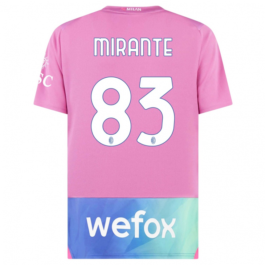 Men  Antonio Mirante #83 Pink Purple Third Jersey 2023/24 T-Shirt