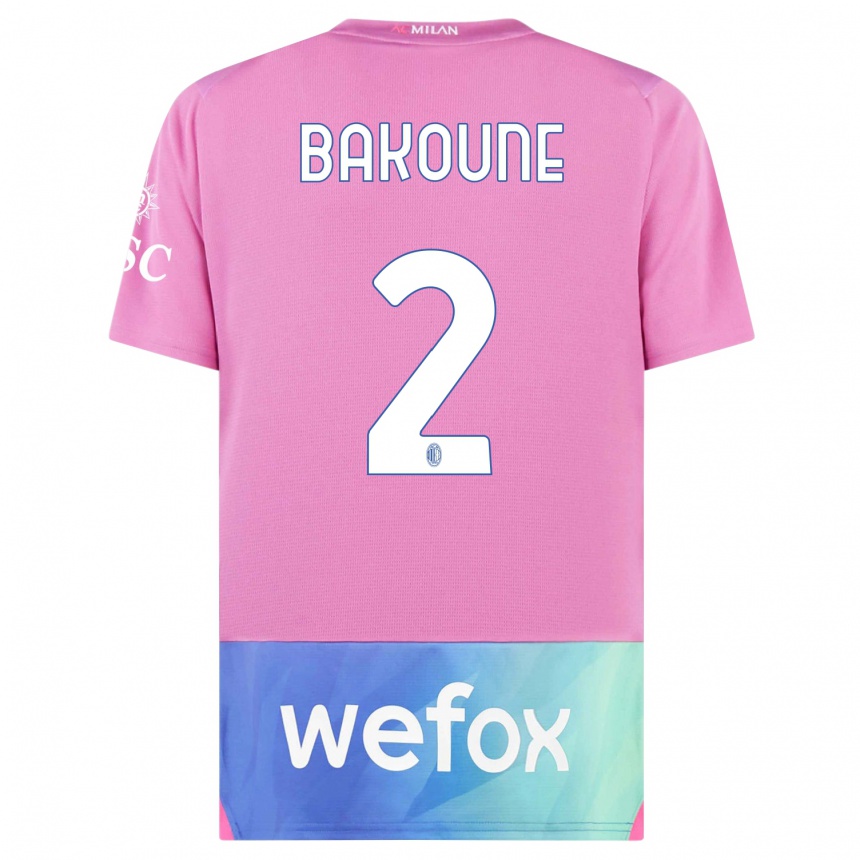 Men  Adam Bakoune #2 Pink Purple Third Jersey 2023/24 T-Shirt