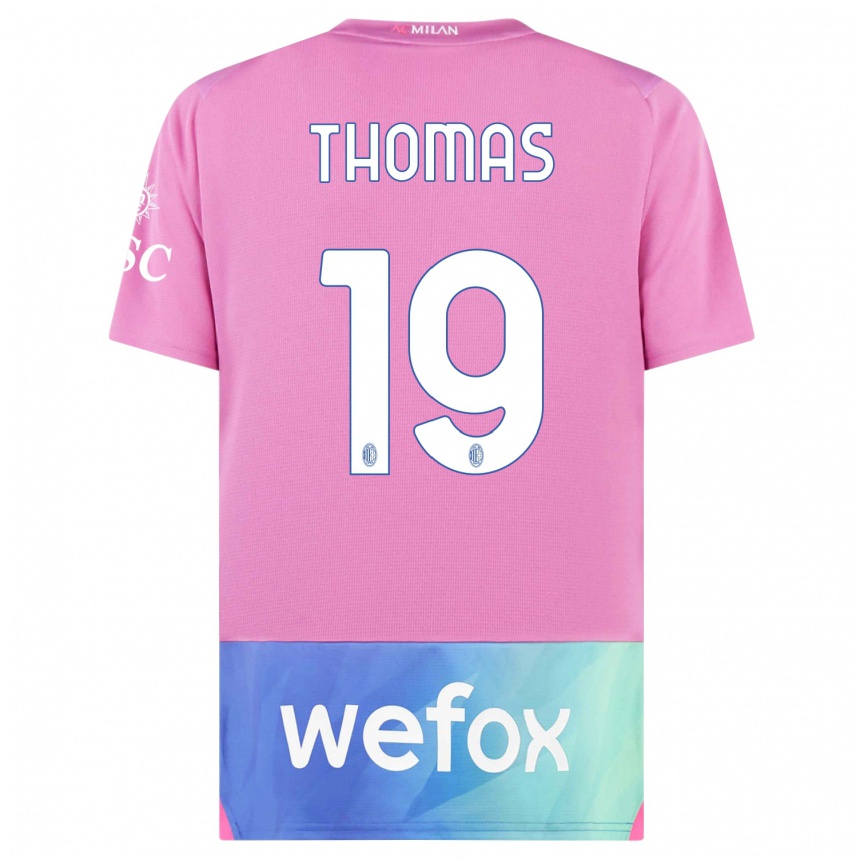 Men  Lindsey Thomas #19 Pink Purple Third Jersey 2023/24 T-Shirt