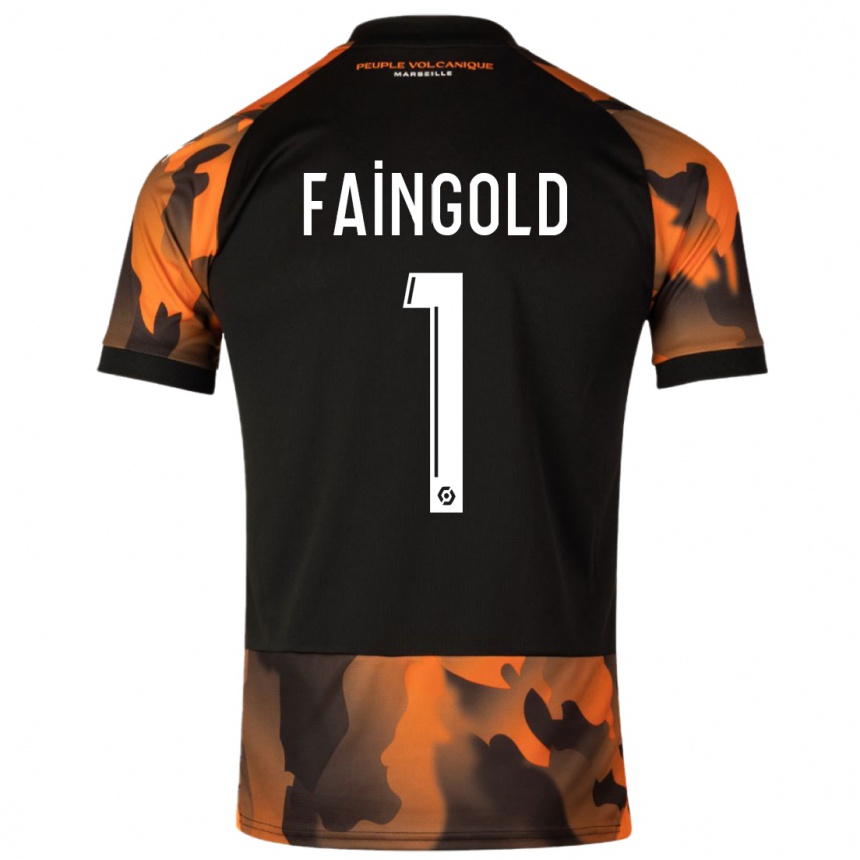 Men  Abbie Faingold #1 Black Orange Third Jersey 2023/24 T-Shirt