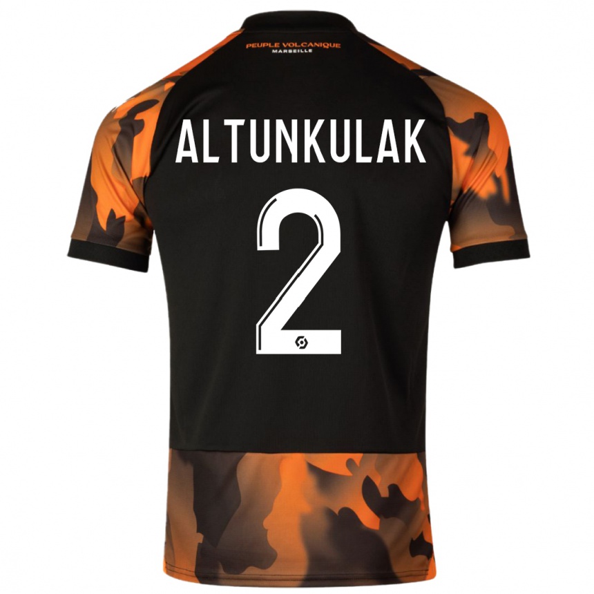 Men  Selen Altunkulak #2 Black Orange Third Jersey 2023/24 T-Shirt