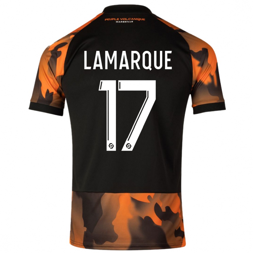 Men  Alais Lamarque #17 Black Orange Third Jersey 2023/24 T-Shirt