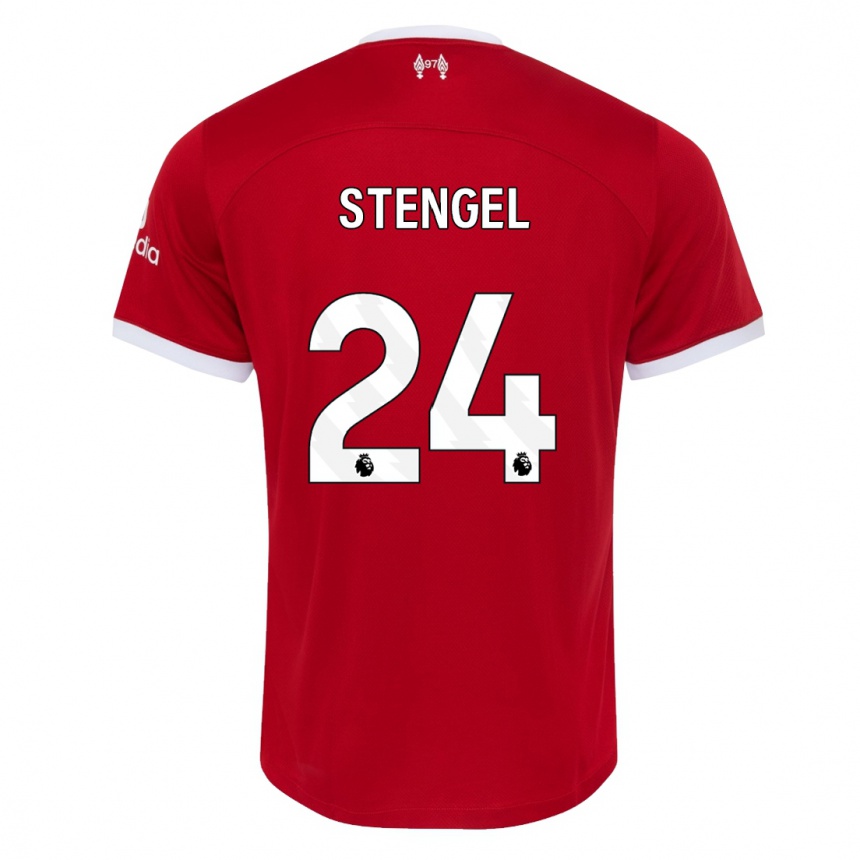 Women  Katie Stengel #24 Red Home Jersey 2023/24 T-Shirt