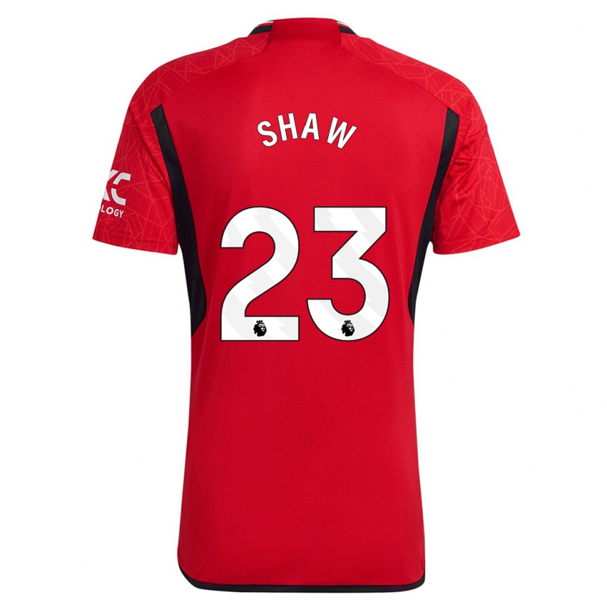 Women  Luke Shaw #23 Red Home Jersey 2023/24 T-Shirt