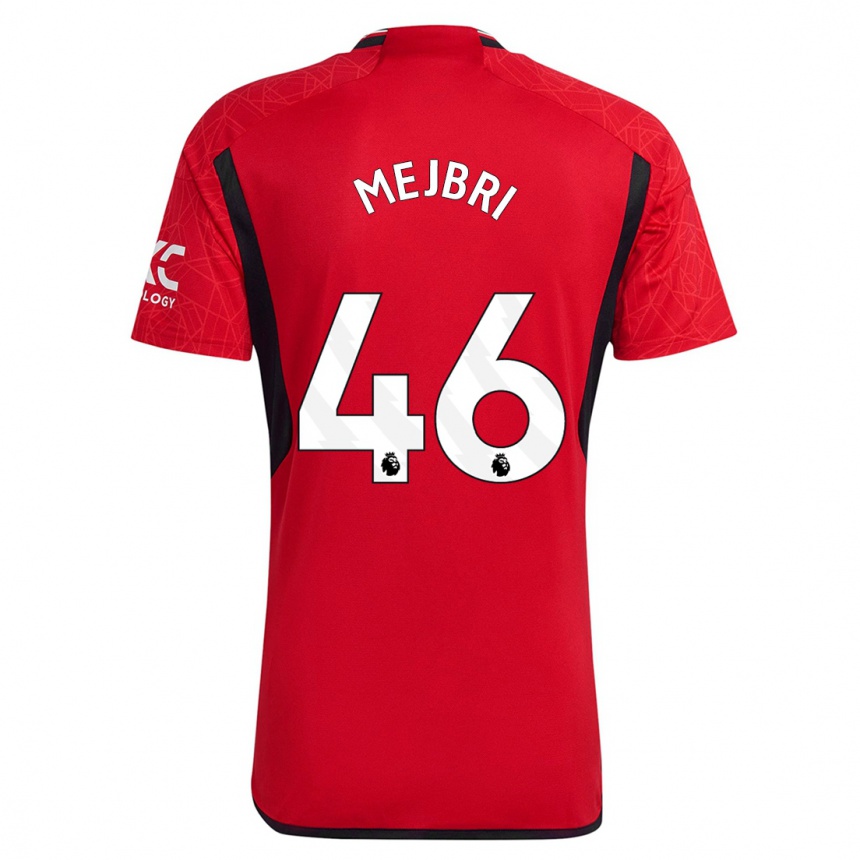 Women  Hannibal Mejbri #46 Red Home Jersey 2023/24 T-Shirt