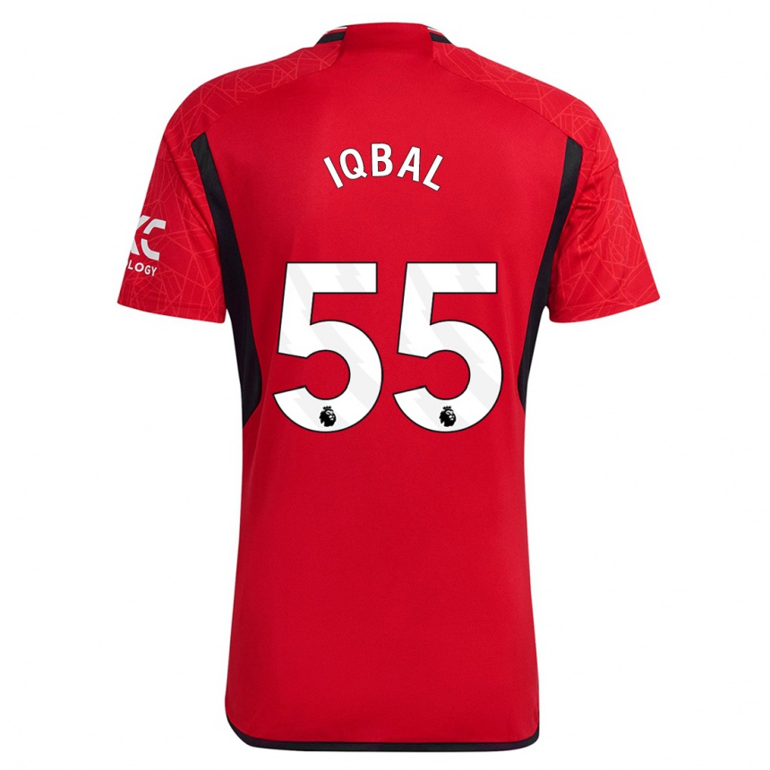 Women  Zidane Iqbal #55 Red Home Jersey 2023/24 T-Shirt