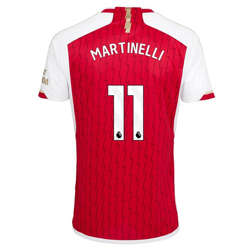 Women  Gabriel Martinelli #11 Red Home Jersey 2023/24 T-Shirt