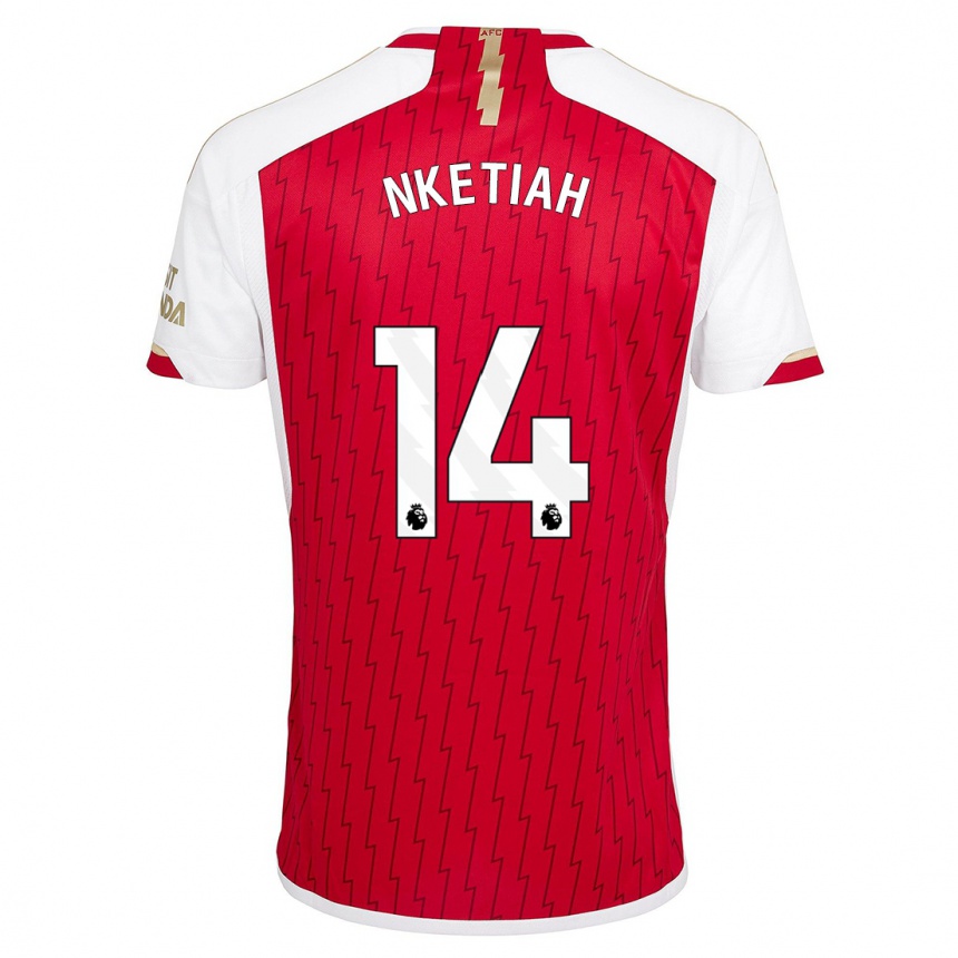 Women  Eddie Nketiah #14 Red Home Jersey 2023/24 T-Shirt