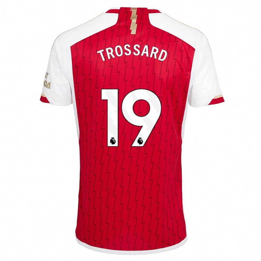 Women  Leandro Trossard #19 Red Home Jersey 2023/24 T-Shirt