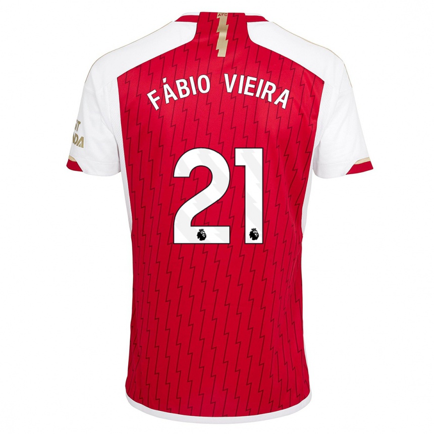 Women  Fabio Vieira #21 Red Home Jersey 2023/24 T-Shirt