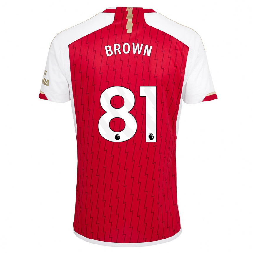 Women  Luis Brown #81 Red Home Jersey 2023/24 T-Shirt