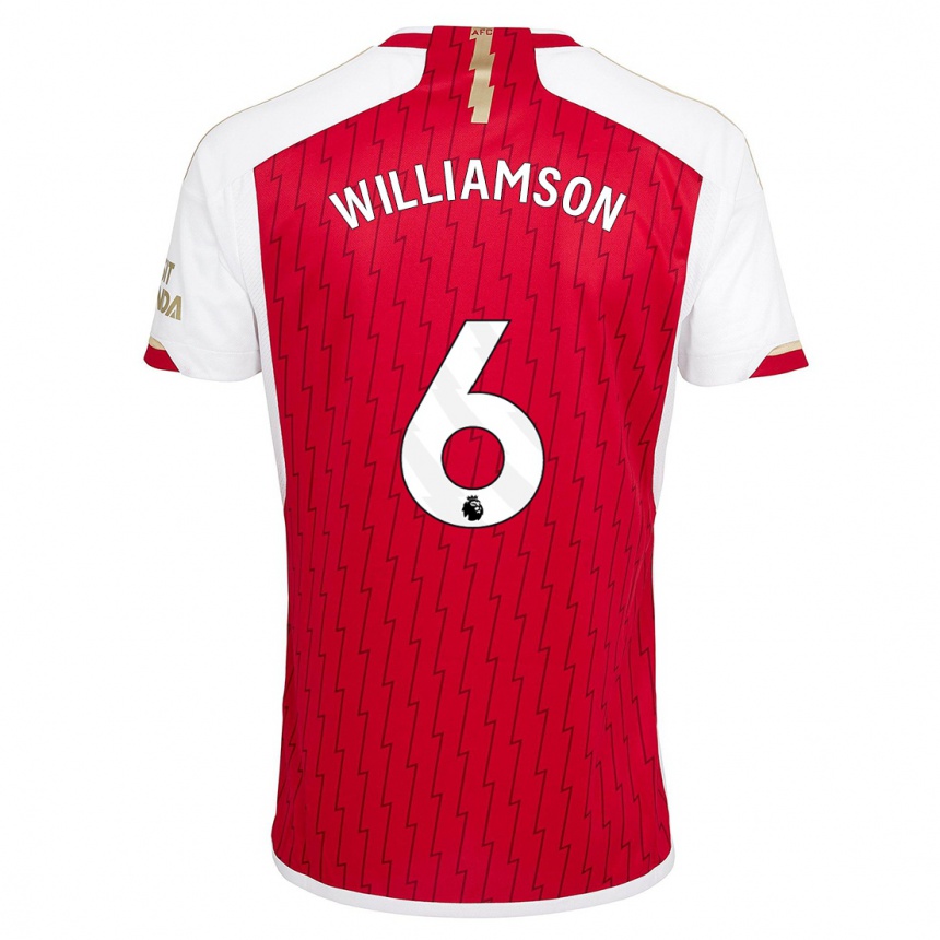 Women  Leah Williamson #6 Red Home Jersey 2023/24 T-Shirt