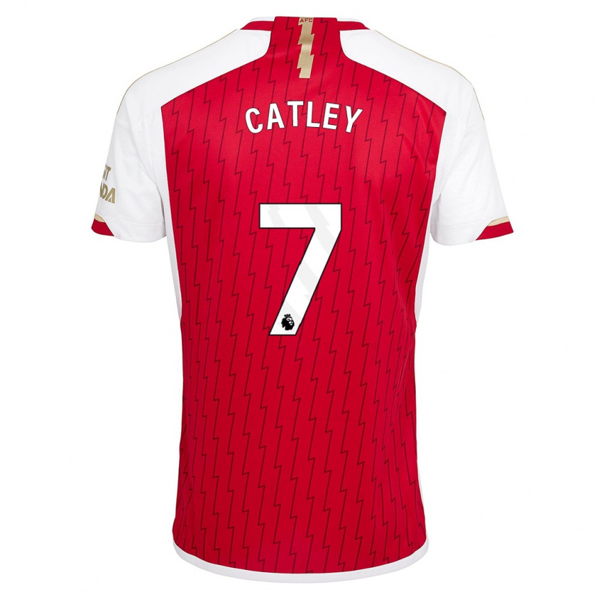 Women  Stephanie Catley #7 Red Home Jersey 2023/24 T-Shirt