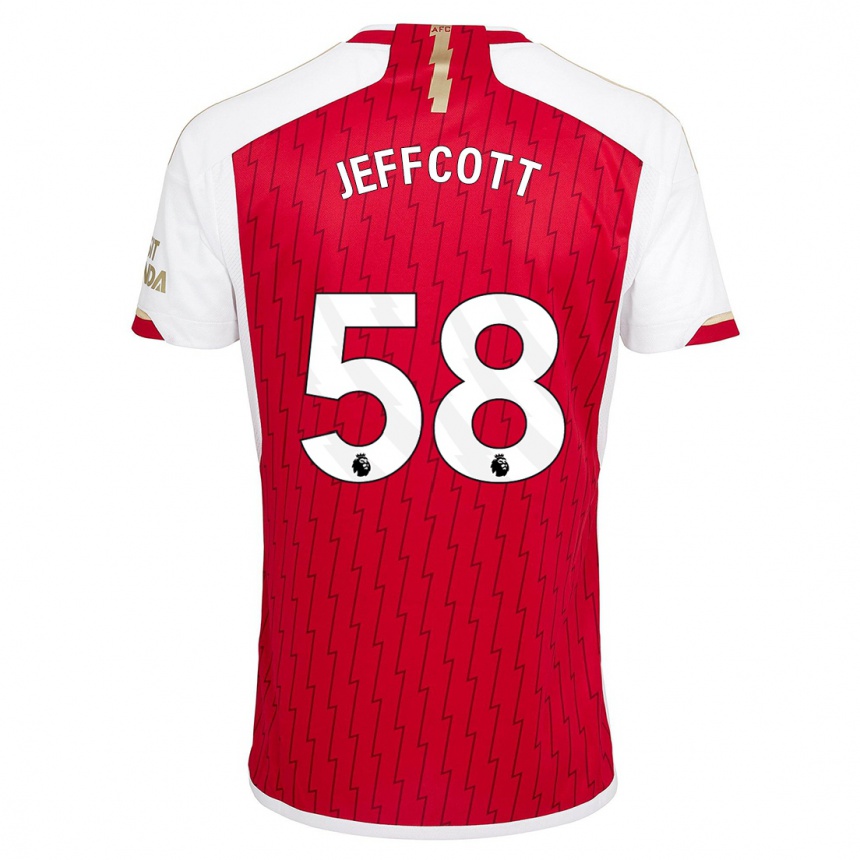 Women  Henry Jeffcott #58 Red Home Jersey 2023/24 T-Shirt