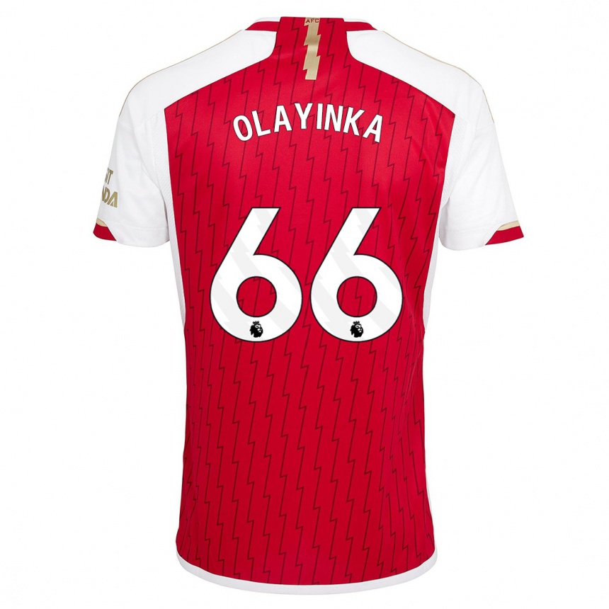 Women  James Olayinka #66 Red Home Jersey 2023/24 T-Shirt