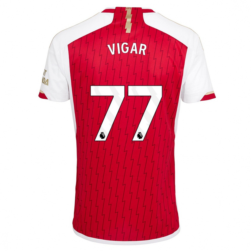 Women  Billy Vigar #77 Red Home Jersey 2023/24 T-Shirt