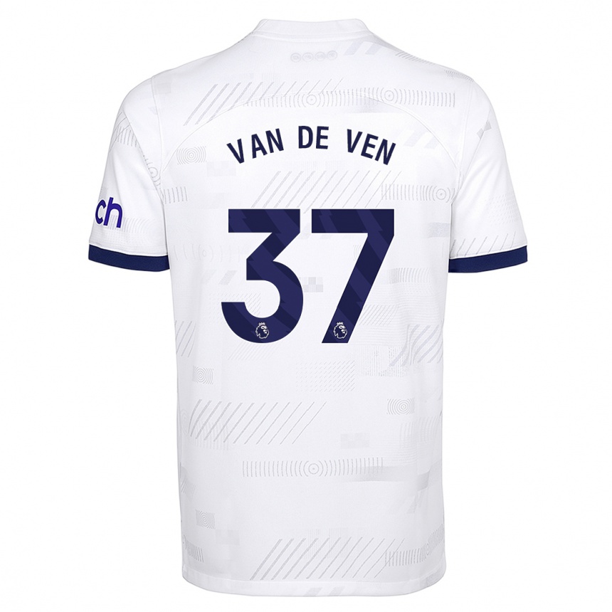 Women  Micky Van De Ven #37 White Home Jersey 2023/24 T-Shirt