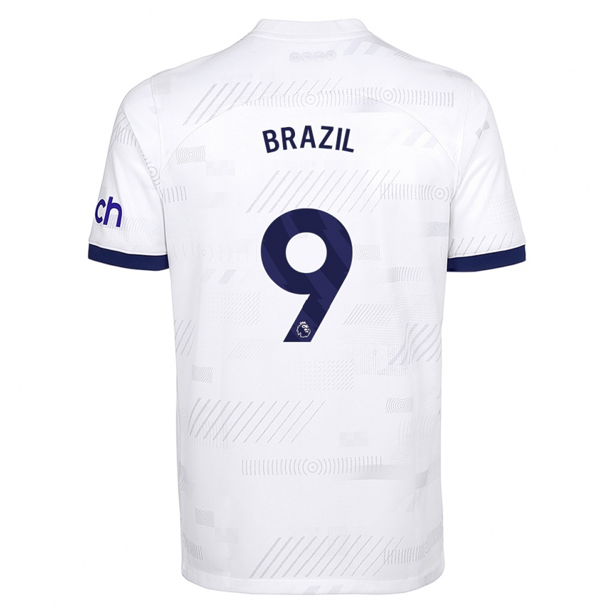 Women  Ellie Brazil #9 White Home Jersey 2023/24 T-Shirt