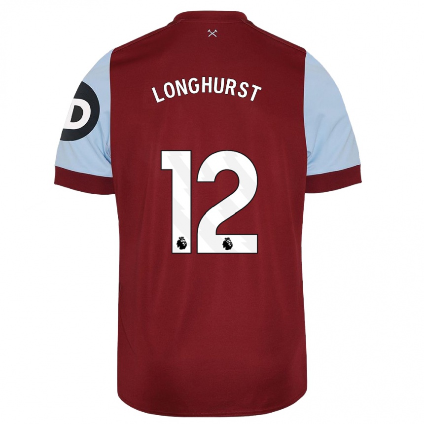 Women  Kate Longhurst #12 Maroon Home Jersey 2023/24 T-Shirt