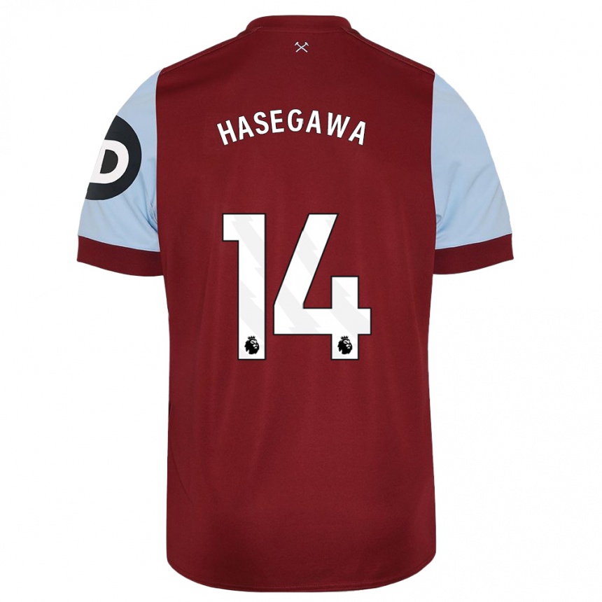 Women  Yui Hasegawa #14 Maroon Home Jersey 2023/24 T-Shirt